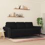 Voir la diapositive 3 : VIDAXL Canapé à 3 places Noir 180 cm Velours