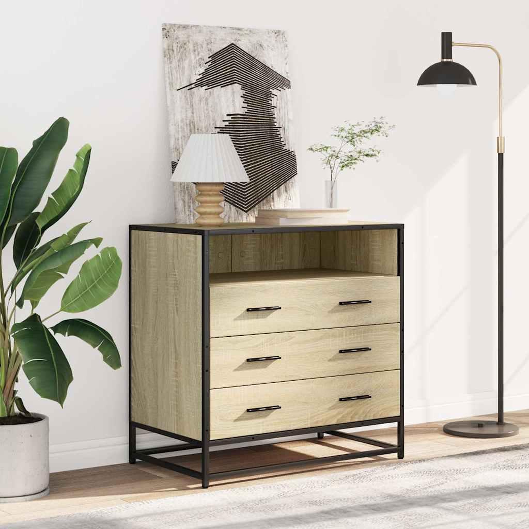Voir la diapositive 3 : VIDAXL Commode chene sonoma 70x41x70 cm bois d'ingenierie