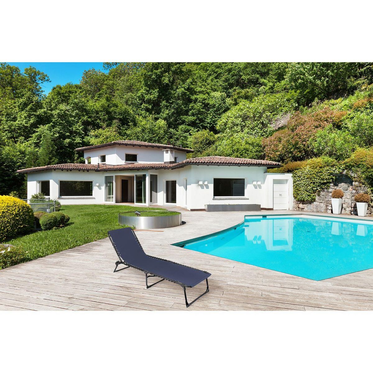 SUNNYDAYS Lot de 2 bains de soleil - Bleu