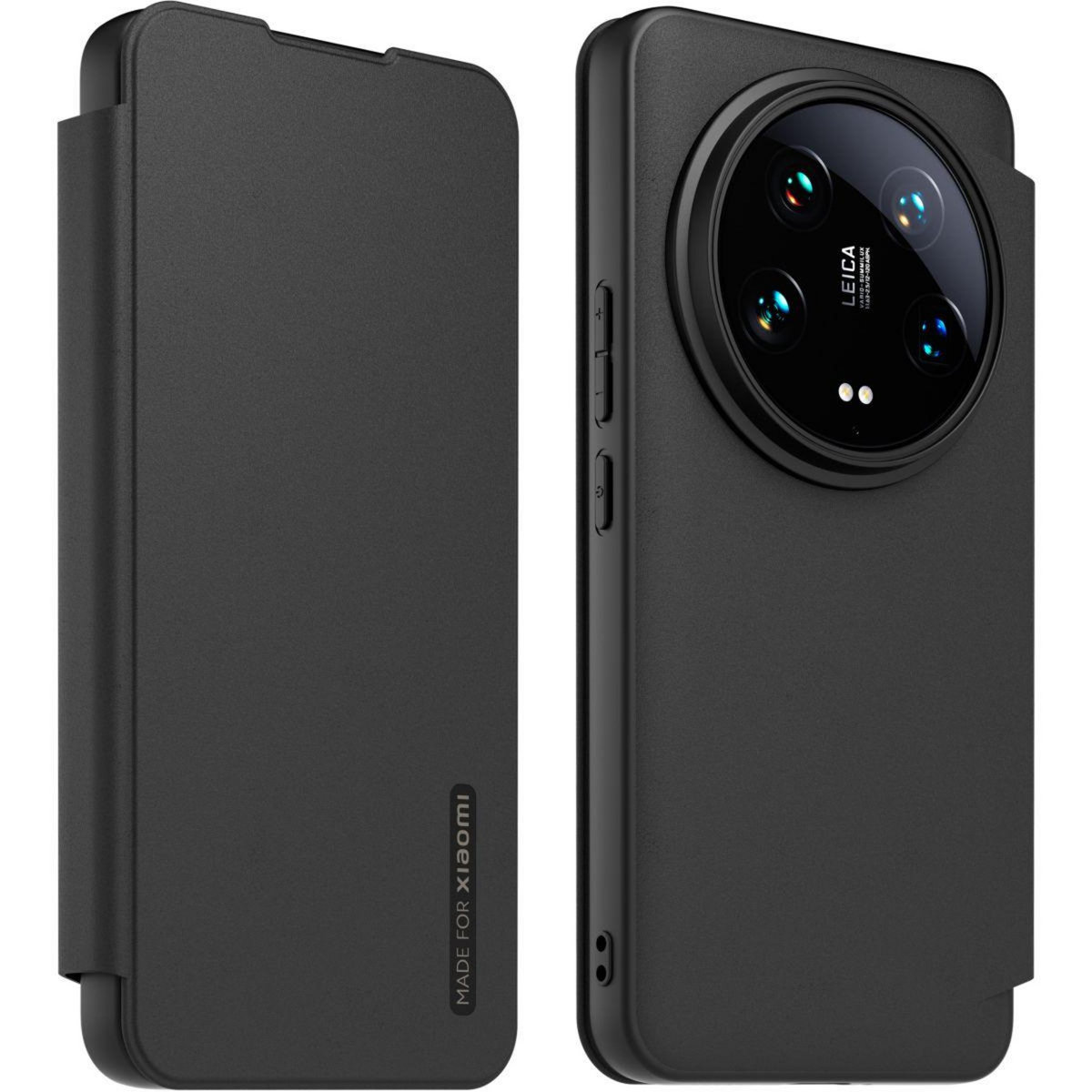 MADE FOR XIAOMI Etui Xiaomi 14 Ultra premium noir + dragonne