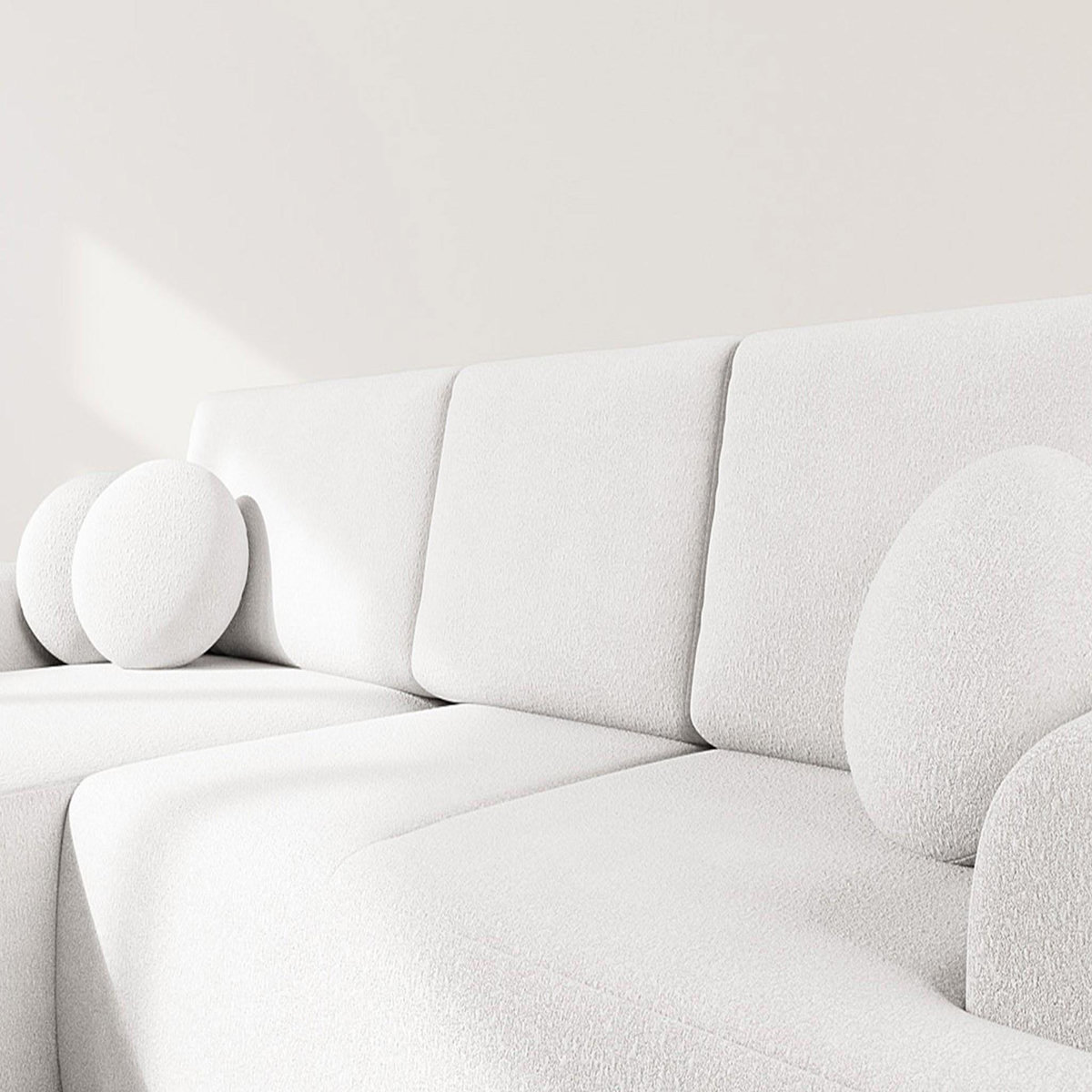 BEST MOBILIER Candela - canapé d'angle gauche 4 places - convertible avec coffre - en tissu bouclette