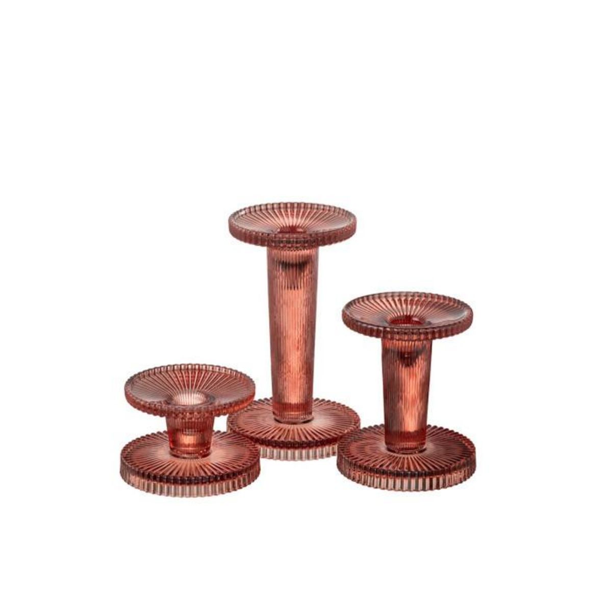 Paris Prix Lot de 3 Chandeliers en Verre  Nelly  16cm Orange