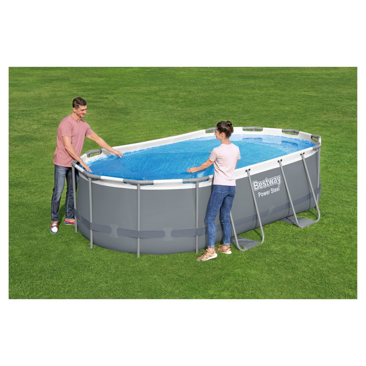 BESTWAY Bâche solaire  ovale 529 x 250 pour piscine ovale Power Steel&trade; 549 x 274 x 122 cm