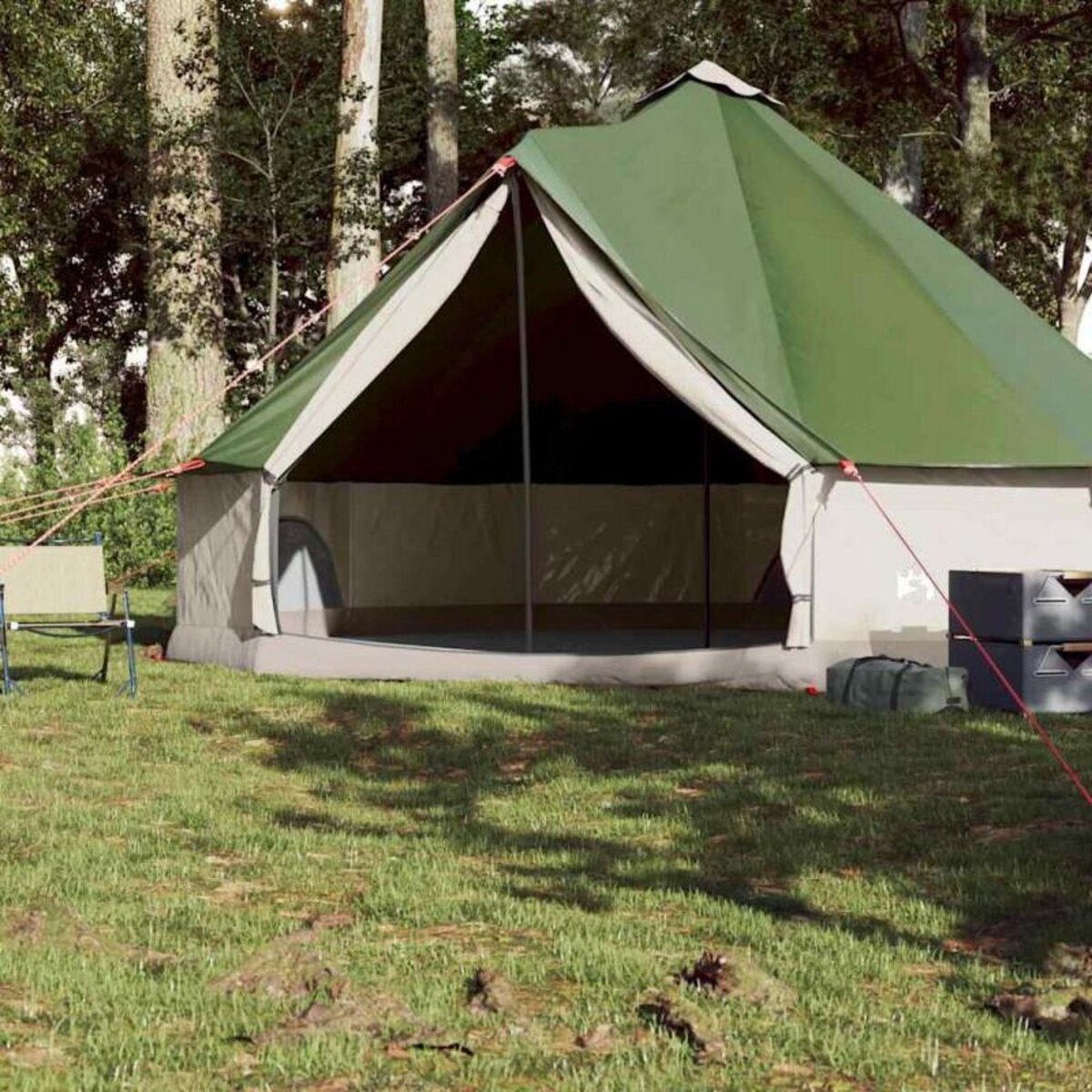 VIDAXL Tente familiale tipi 8 personnes vert imperméable