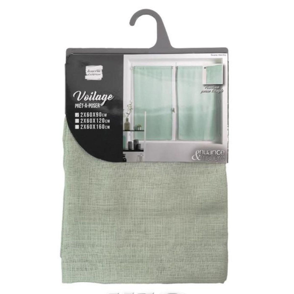 Paris Prix Paire de Voilages  Soane  60x90cm Menthe