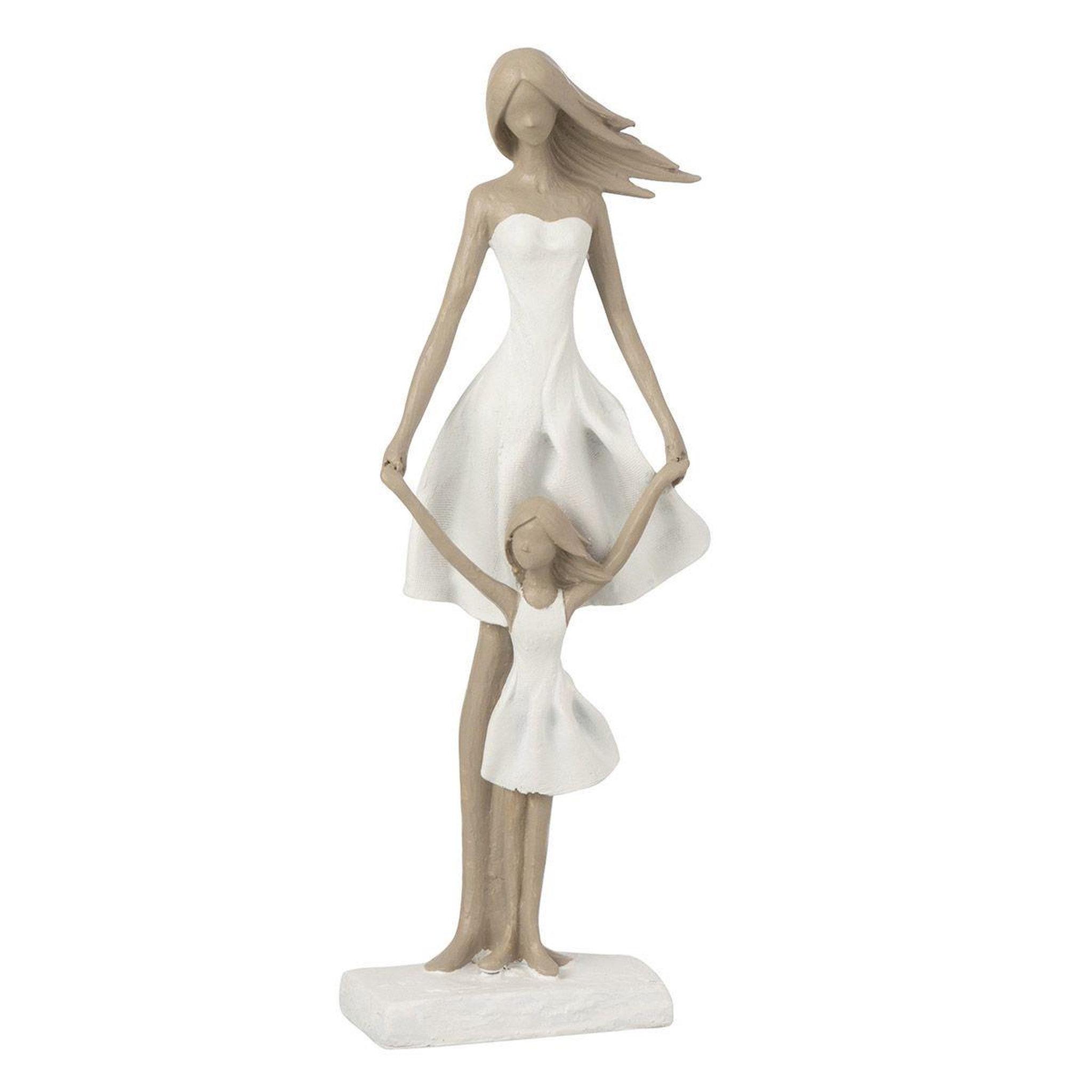 J-LINE Statuette déco  yes i do  33cm blanc & taupe