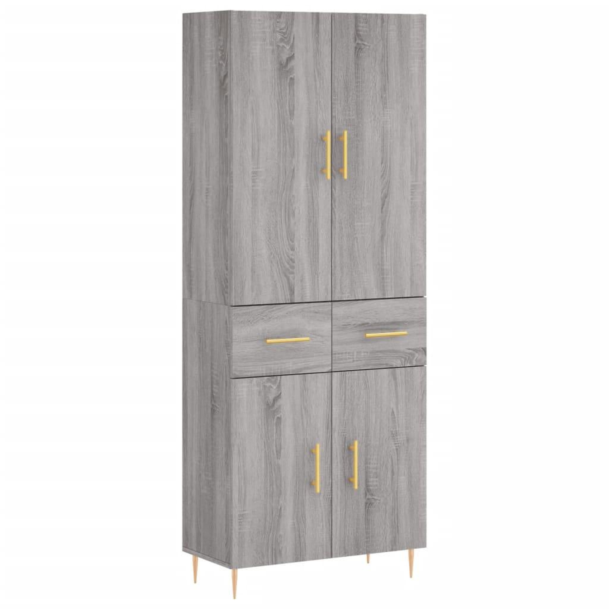 Voir la diapositive 2 : VIDAXL Buffet haut Sonoma gris 69,5x34x180 cm Bois d'ingenierie