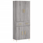 Voir la diapositive 2 : VIDAXL Buffet haut Sonoma gris 69,5x34x180 cm Bois d'ingenierie