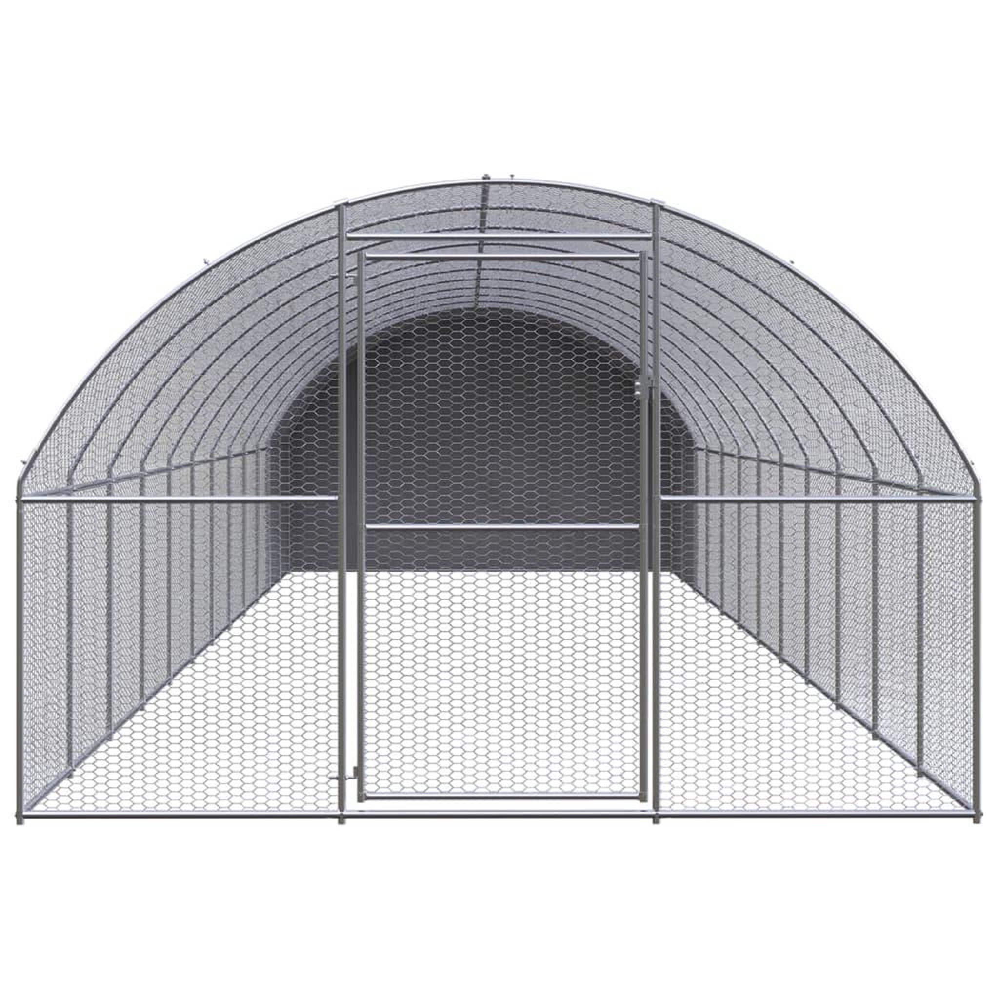 Voir la diapositive 2 : VIDAXL Poulailler d'exterieur 3x12x2 m Acier galvanise