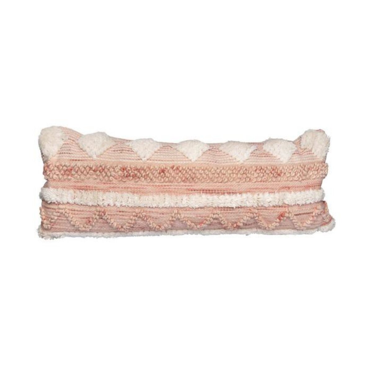Paris Prix Coussin Tissé à la Main  Bohist  35x95cm Rose & Crème