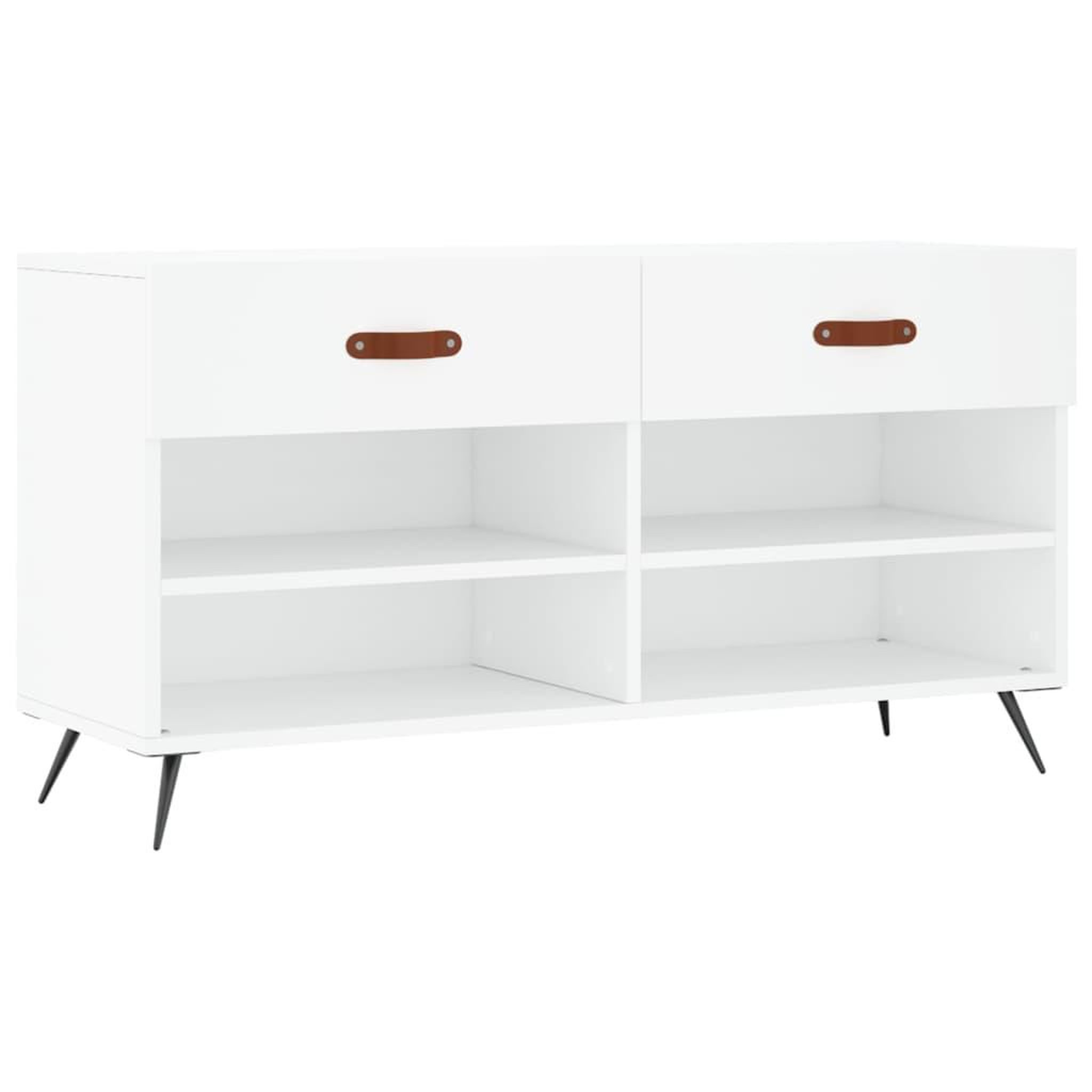 Voir la diapositive 2 : VIDAXL Banc a chaussures blanc 102x35x55 cm bois d'ingenierie