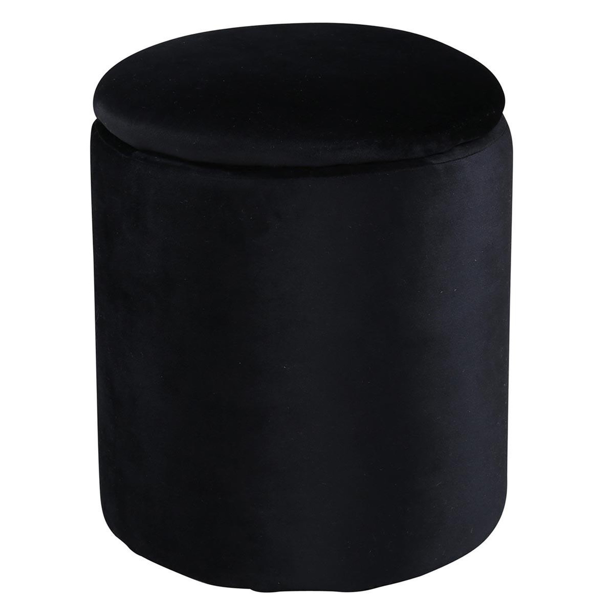 Paris Prix Pouf coffre en velours  limpen  40cm noir