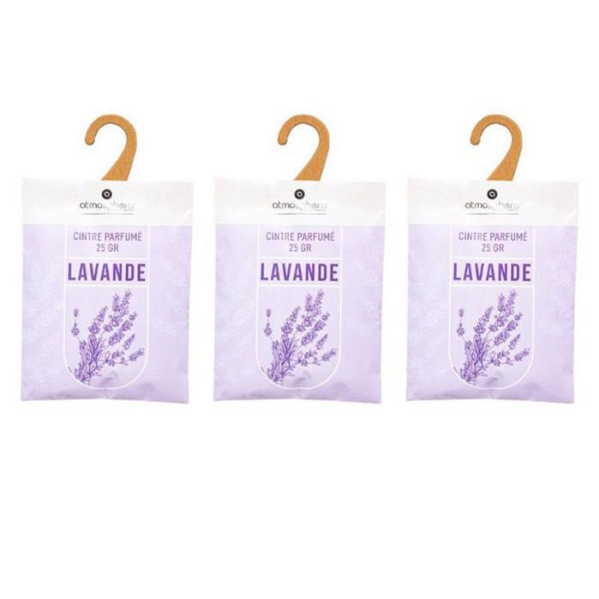 COMPTOIR DE LA BOUGIE Lot de 3 Cintres Parfumés  Accro  14cm Lavande