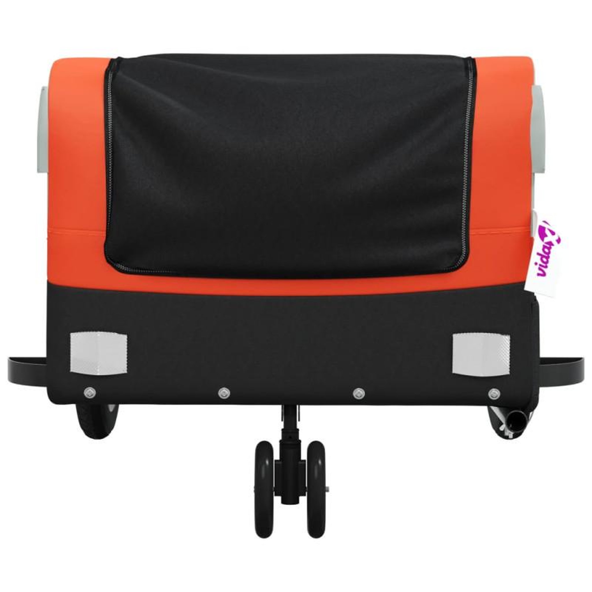 Voir la diapositive 6 : VIDAXL Remorque de vélo noir et orange 30 kg fer