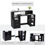 Voir la diapositive 4 : HOMCOM Bureau Informatique multimédia Design Multi-rangements 137 L x 55 l x 92 H cm noir