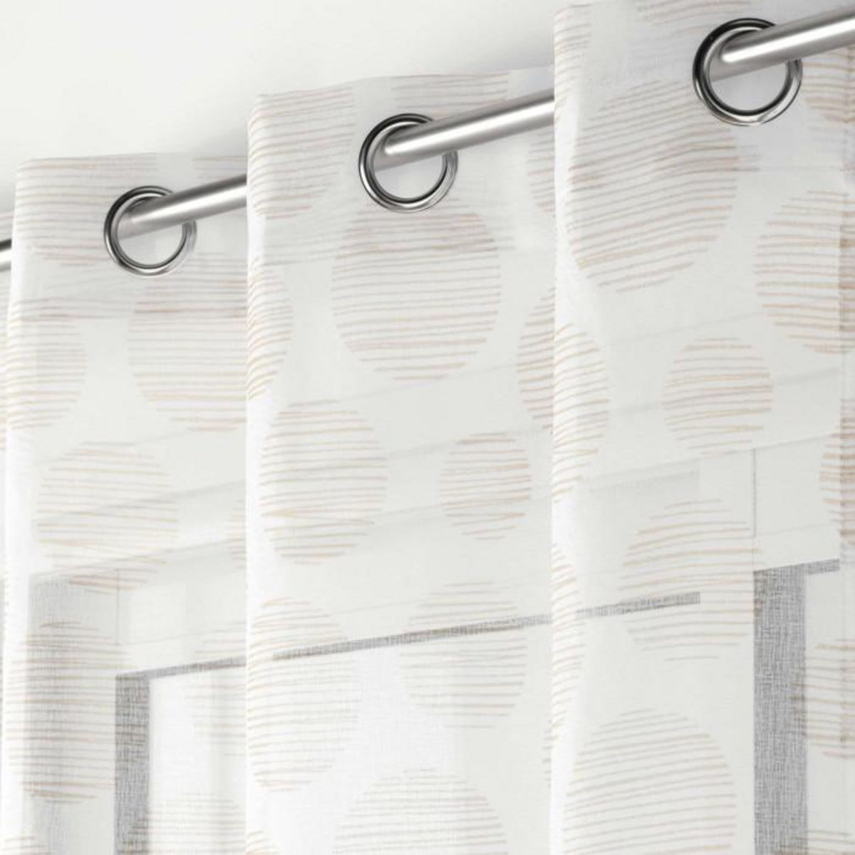 Paris Prix Rideau Voilage à Œillets  Lunile  137x280cm Naturel