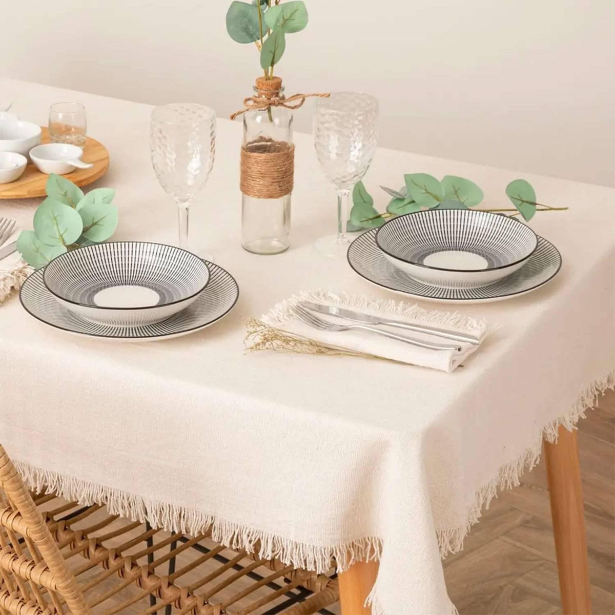 ATMOSPHERA Nappe à franges - 100% coton