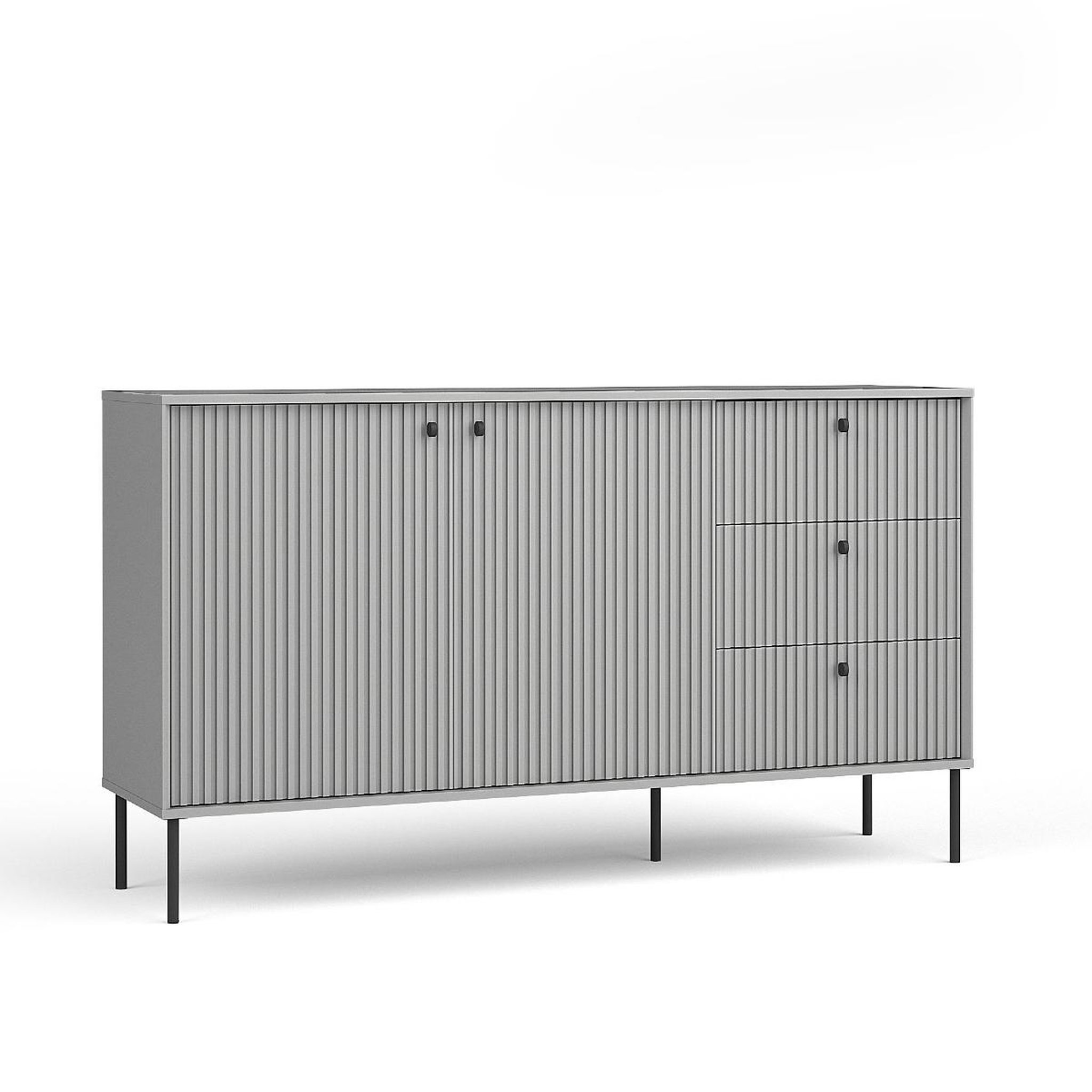 JLC KREATION Buffet bas moderne gris 160cm simy