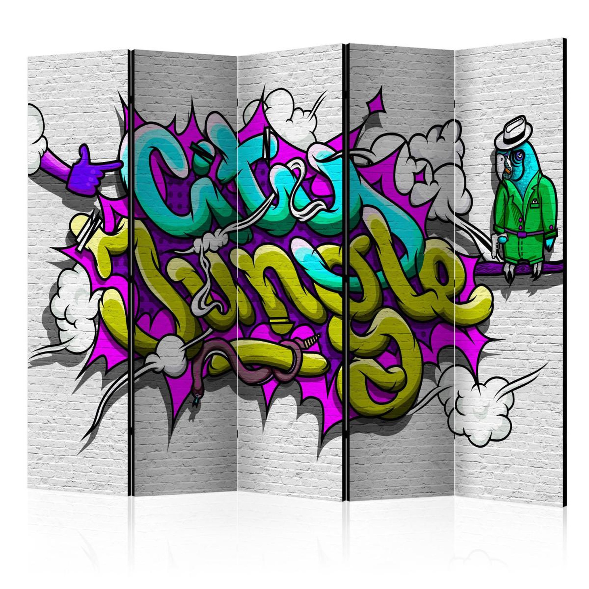 Paris Prix Paravent 5 volets  city jungle graffiti  172x225cm