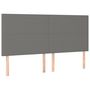 Voir la diapositive 2 : VIDAXL Tetes de lit 4 pcs Gris fonce 80x5x78/88 cm Tissu