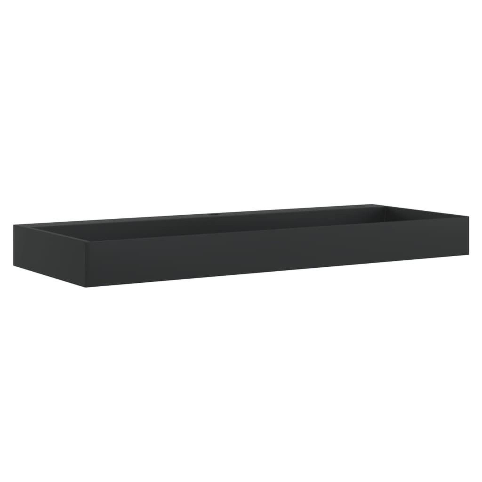 Voir la diapositive 2 : VIDAXL Vasque 120x46x11 cm fonte minerale/marbre noir mat
