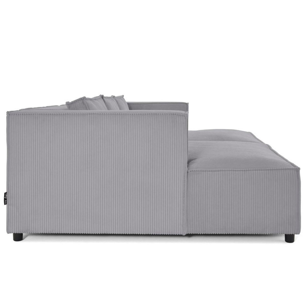 LISA DESIGN Stella - canapé droit 3 places avec double méridienne - assise profonde - en velours côtelé