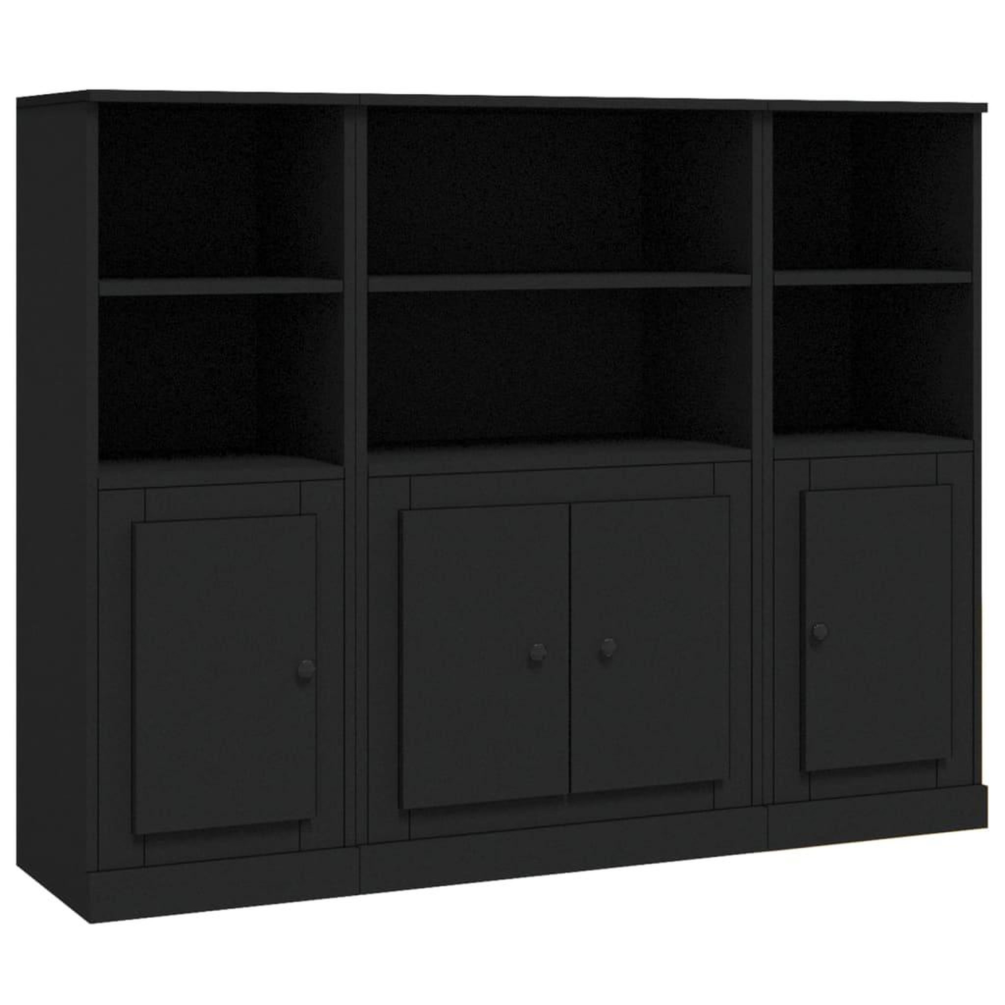 Voir la diapositive 2 : VIDAXL Buffets 3 pcs noir bois d'ingenierie