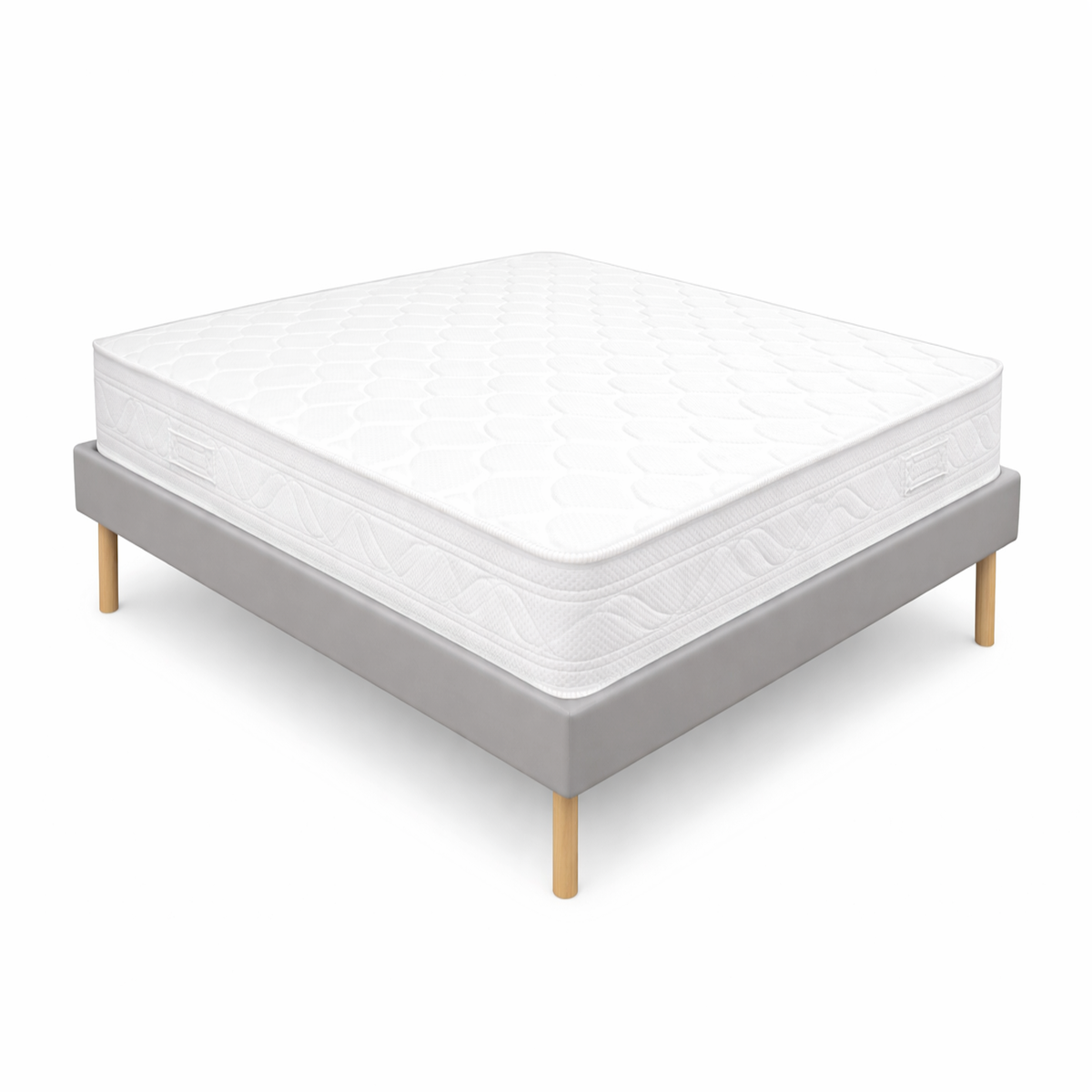KING OF DREAMS Ensemble Sommier Tapissier et Matelas Mousse Polyuréthane