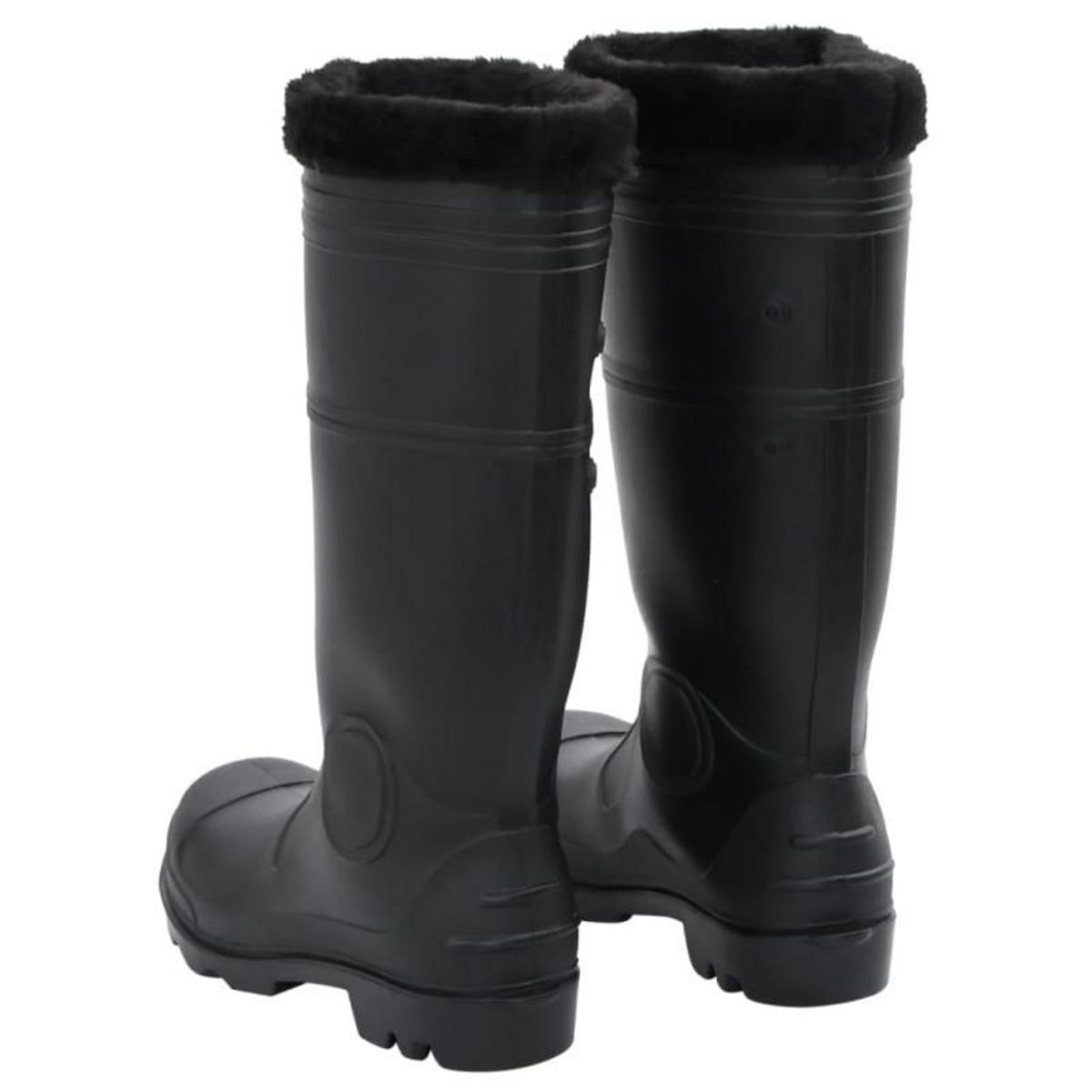 VIDAXL Bottes de pluie avec chaussettes amovibles noir taille 42 PVC