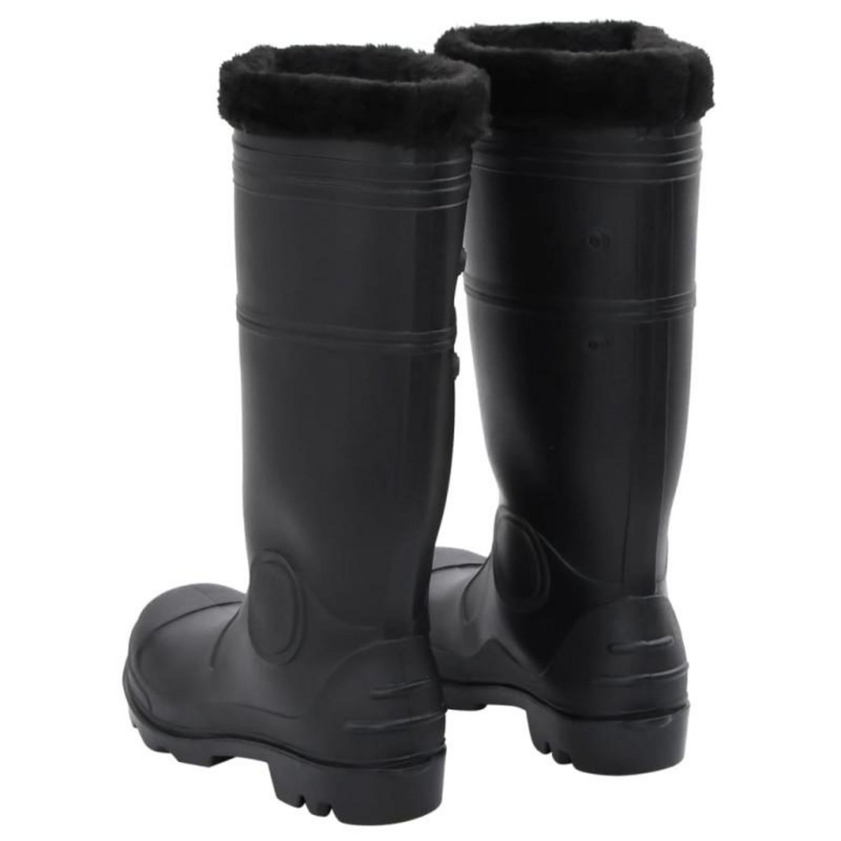 VIDAXL Bottes de pluie avec chaussettes amovibles noir taille 42 PVC