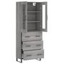 Voir la diapositive 4 : VIDAXL Buffet haut Sonoma gris 69,5x34x180 cm Bois d'ingenierie