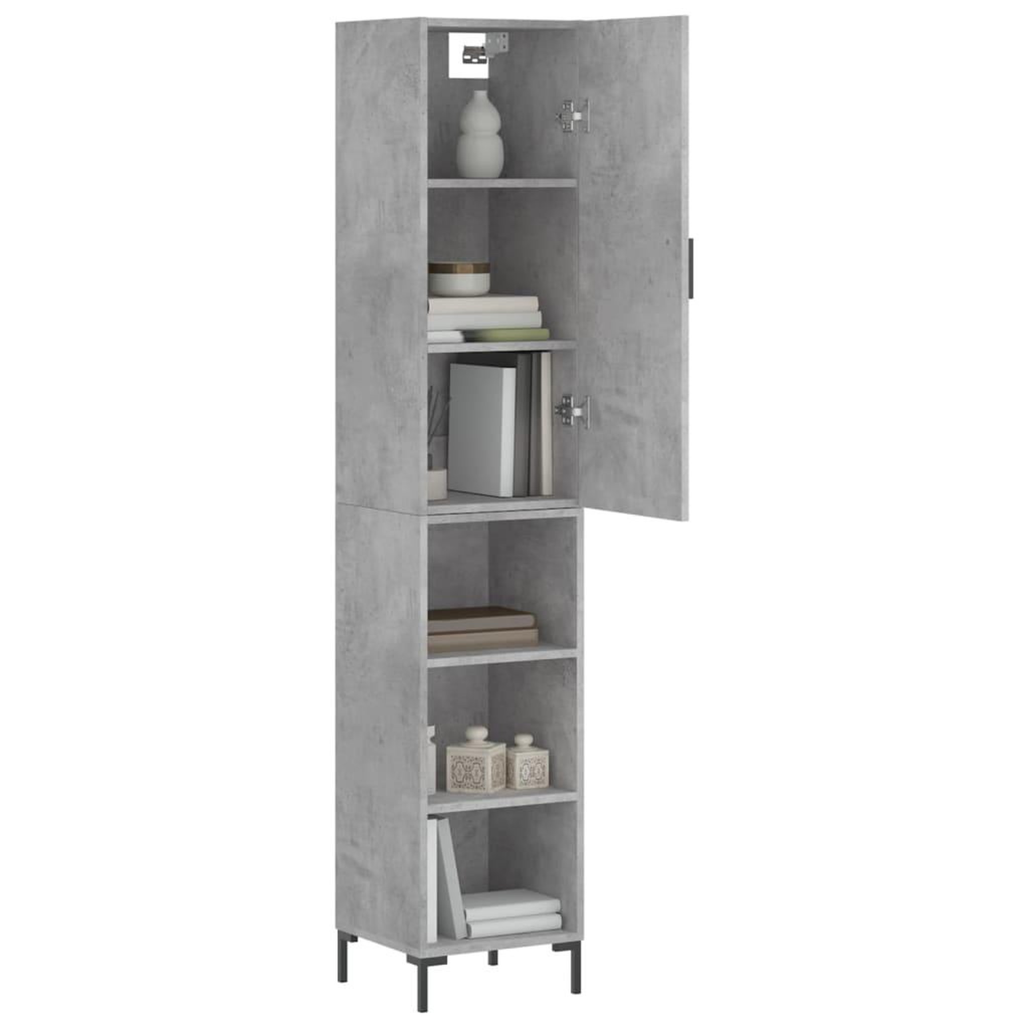 Voir la diapositive 3 : VIDAXL Buffet haut Gris beton 34,5x34x180 cm Bois d'ingenierie