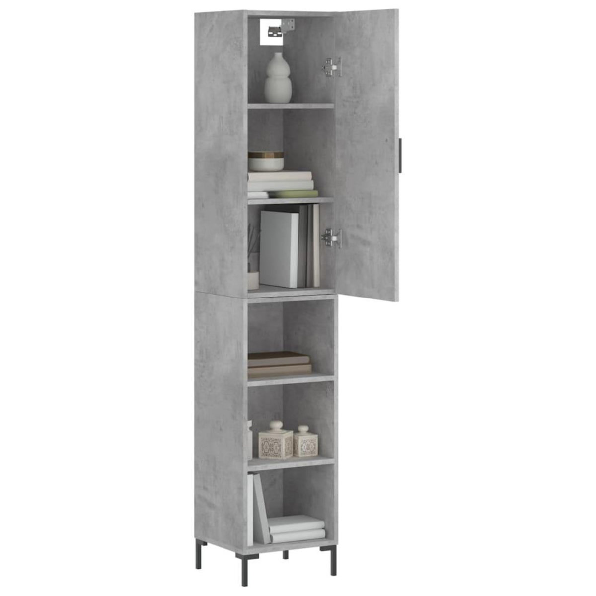 VIDAXL Buffet haut Gris beton 34,5x34x180 cm Bois d'ingenierie