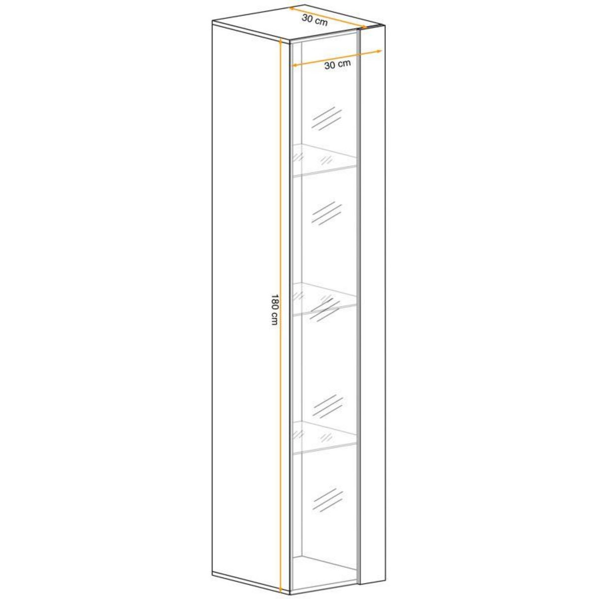 Paris Prix Vitrine Murale LED  Switch  180cm Gris