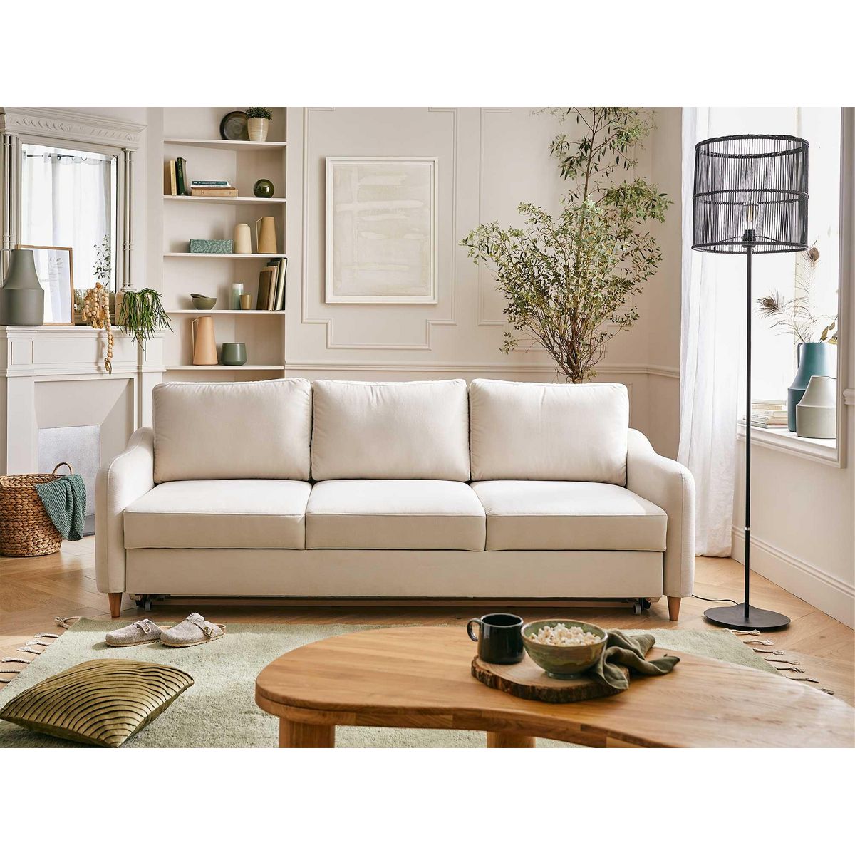 LISA DESIGN Will - canapé 3 places - convertible - en tissu