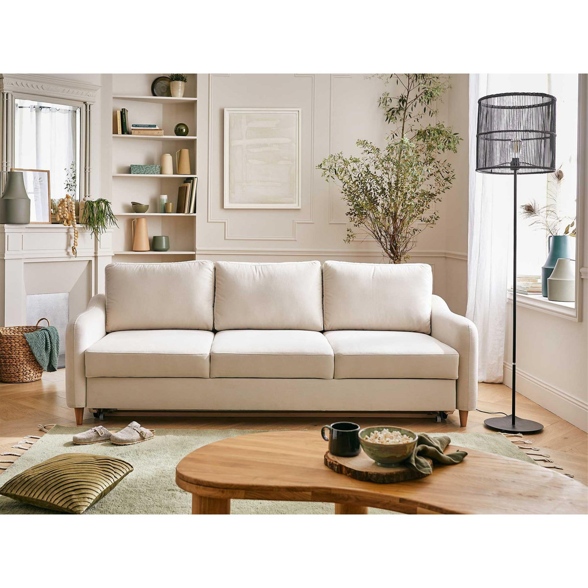 LISA DESIGN Will - canapé 3 places - convertible - en tissu