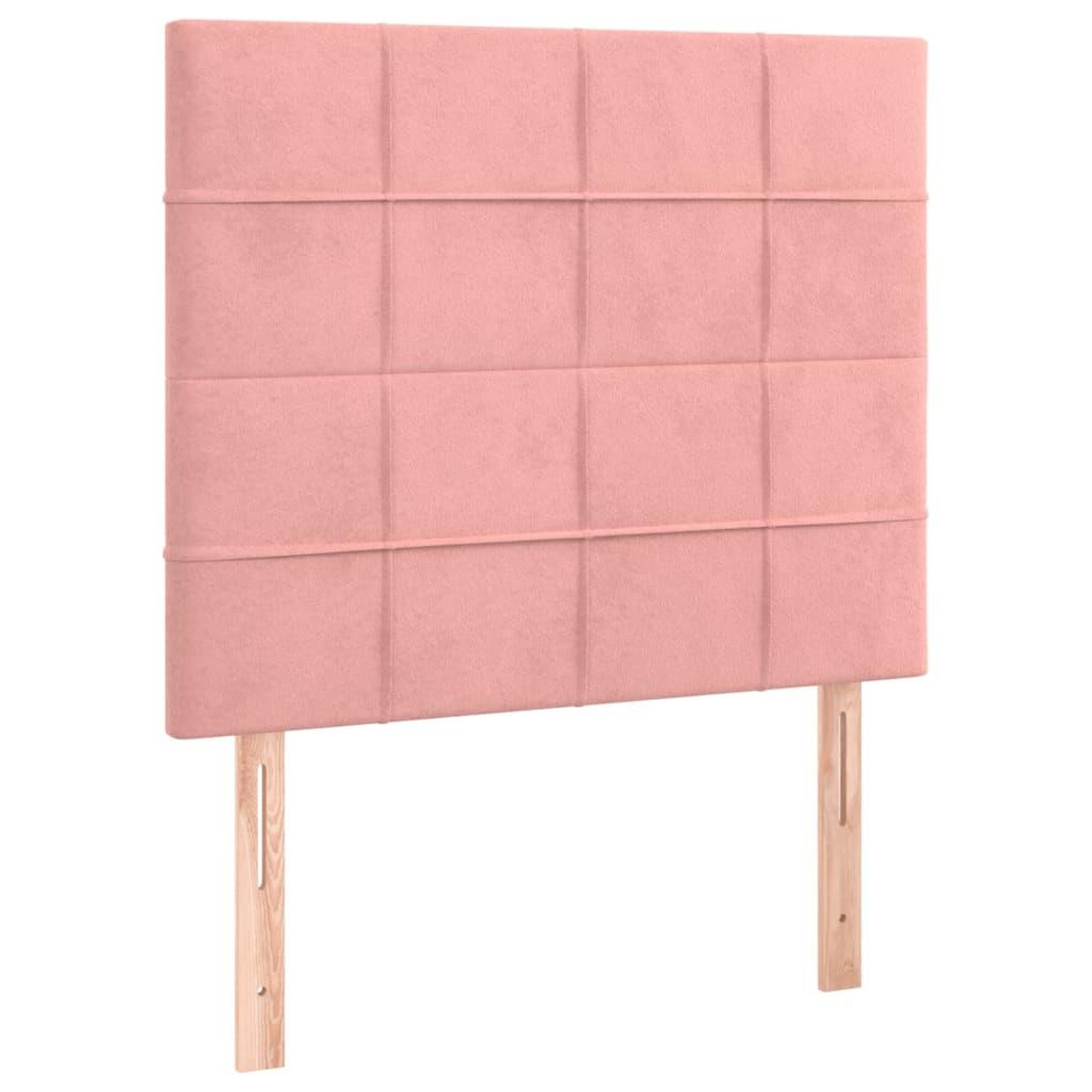 Voir la diapositive 2 : VIDAXL Tetes de lit 2 pcs Rose 80x5x78/88 cm Velours