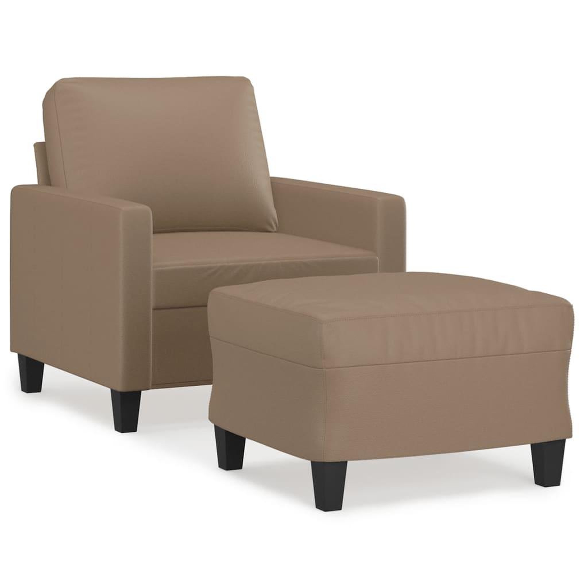 Voir la diapositive 2 : VIDAXL Fauteuil avec repose-pied Cappuccino 60 cm Similicuir