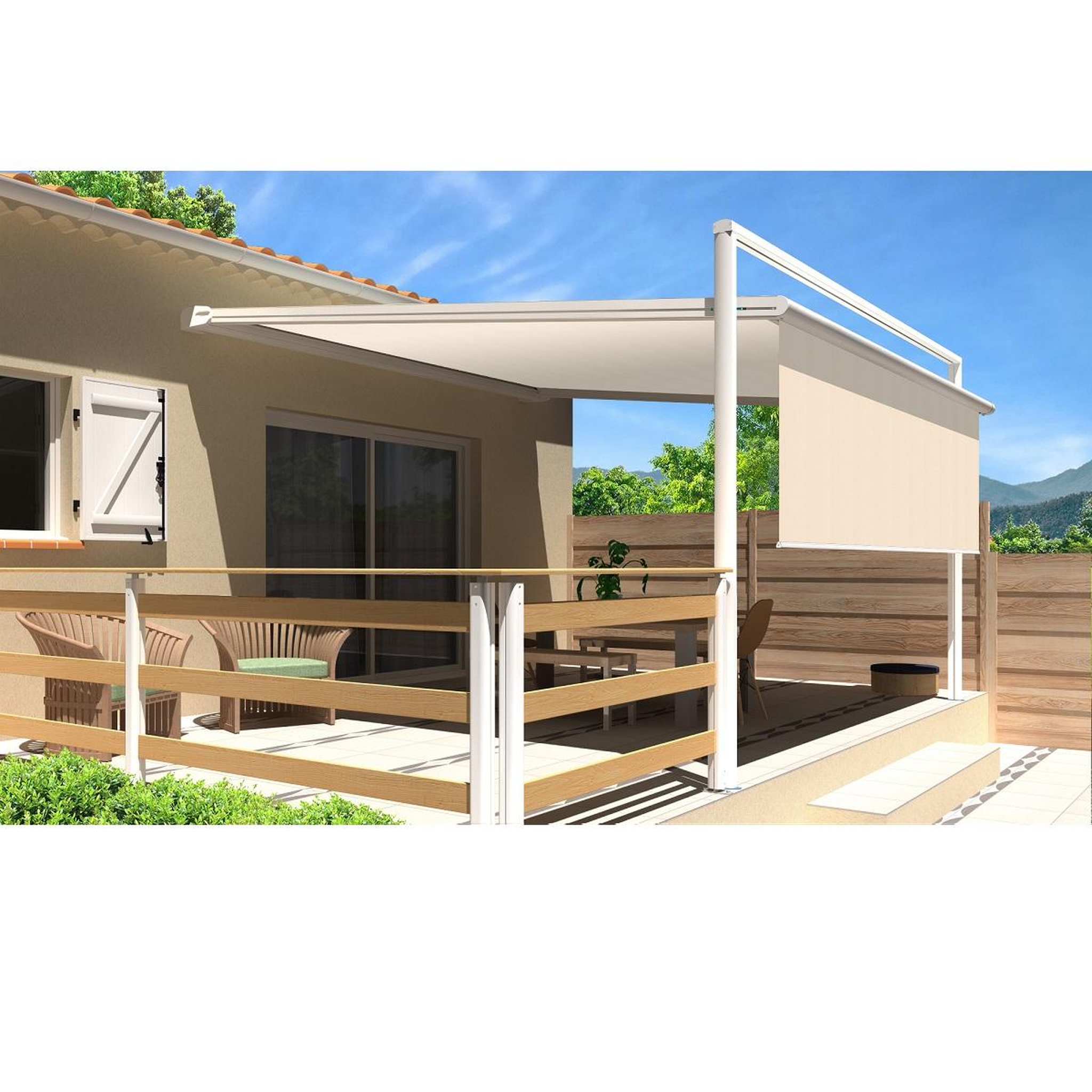 SUNSTYL Pergola blanche motorisée 4x4x2.5m MELODIE