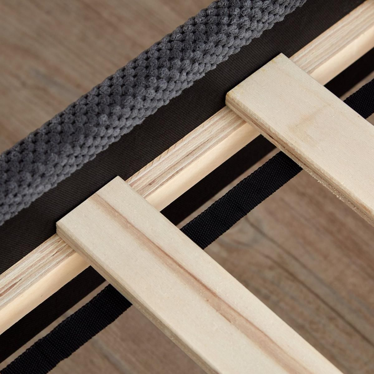 HomeStyle4U Lit double tete de lit velours 140x200 gris