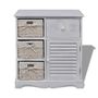 Voir la diapositive 2 : VIDAXL Armoire en bois 3 paniers gauches en tissage Blanc