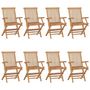 Voir la diapositive 2 : VIDAXL Chaises de jardin avec coussins taupe lot de 8 Bois teck massif