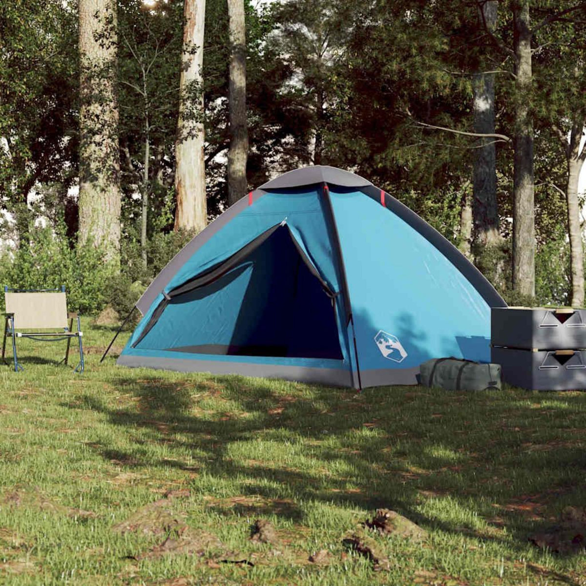 VIDAXL Tente de camping a dome 4 personnes bleu impermeable