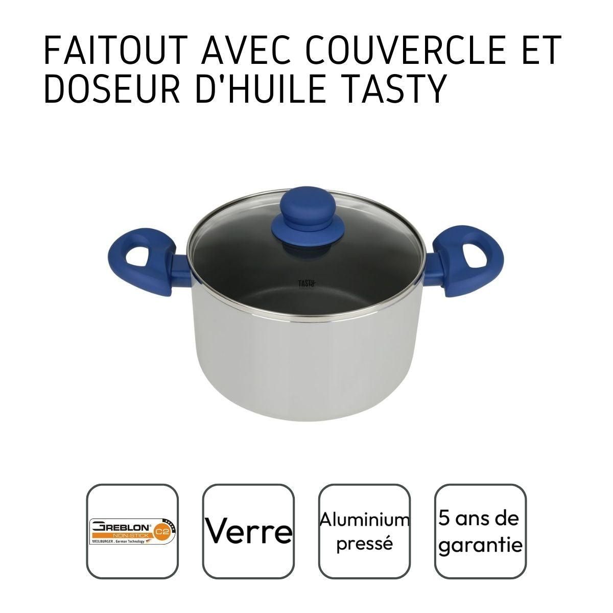 TASTY Faitout avec dosage d'huile et couvercle 20 cm Tasty Casserole