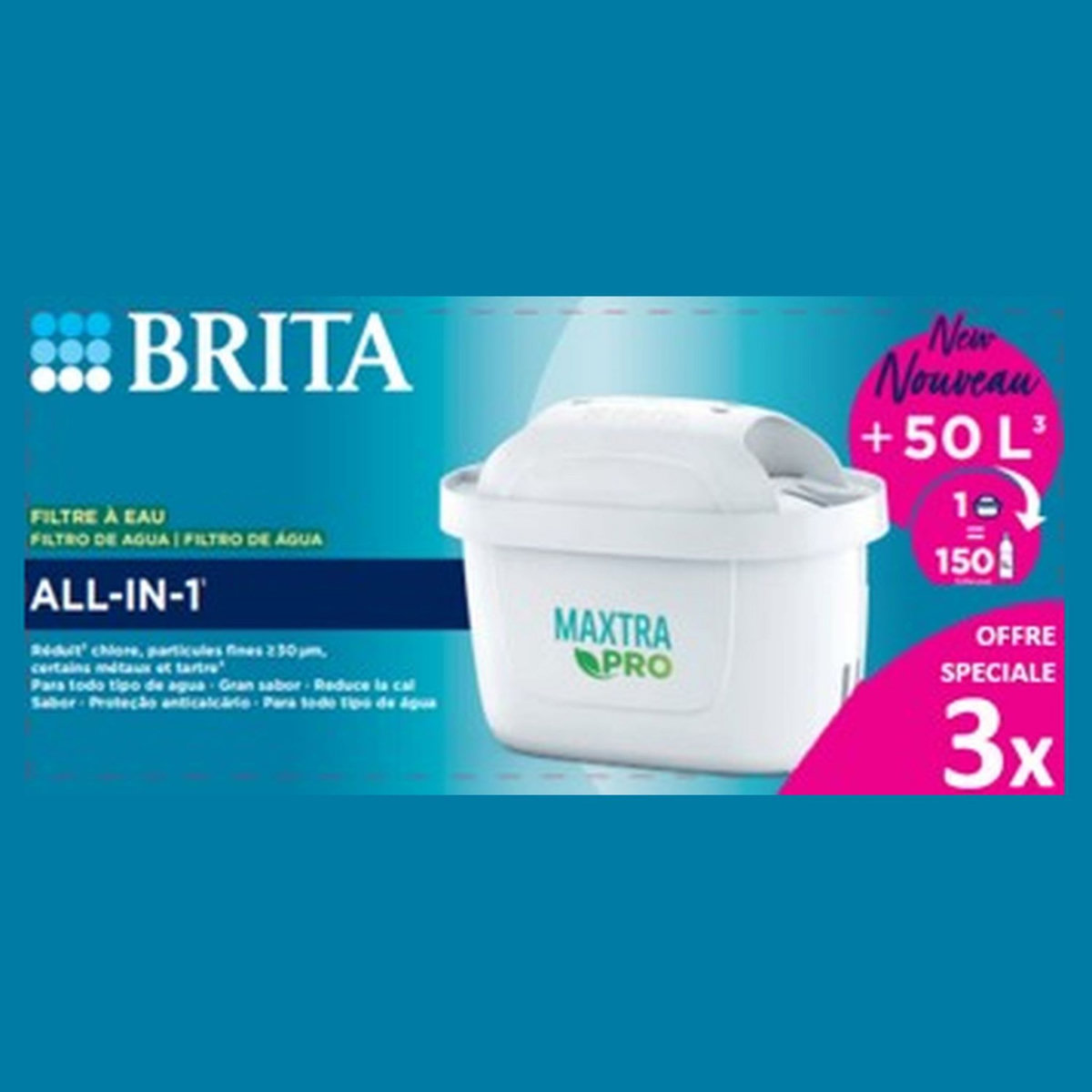 BRITA Pack 3 cartouches MAXTRAPRO