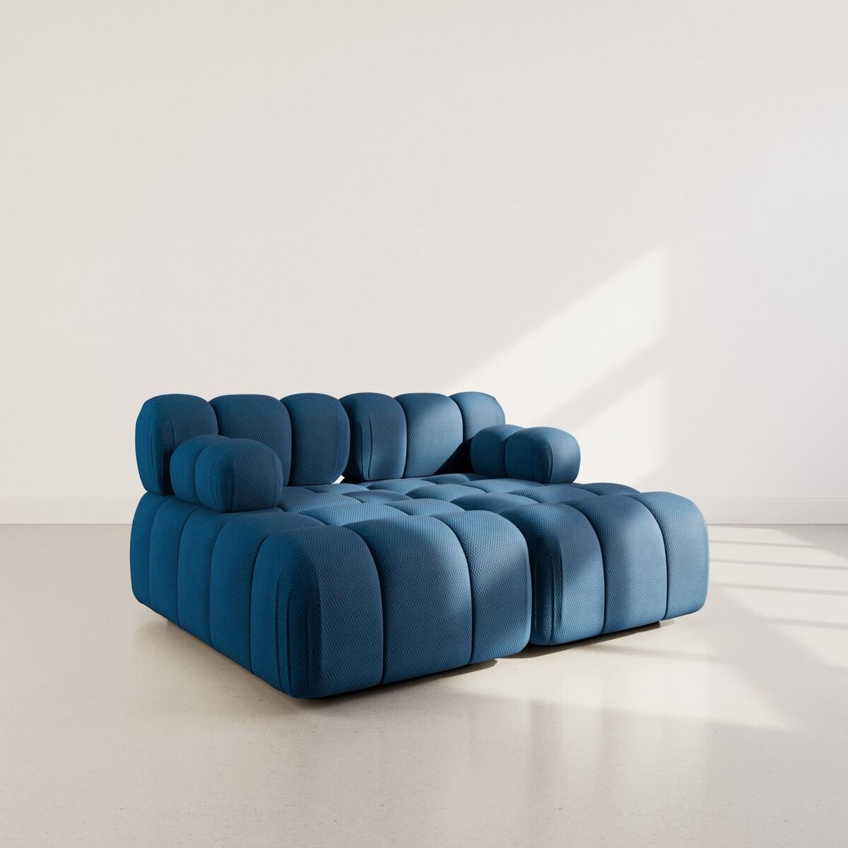 LISA DESIGN Ruby - canapé droit 4 places avec double méridienne - assise profonde - en velours texturé