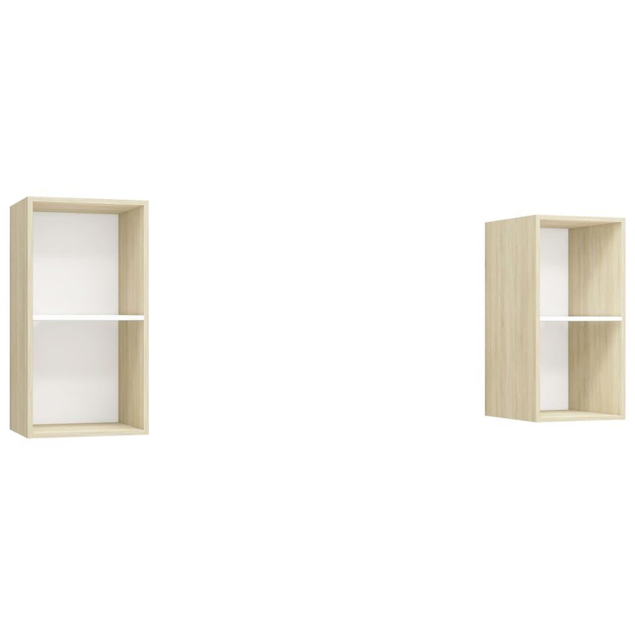 Voir la diapositive 2 : VIDAXL Meubles TV muraux 2 pcs Blanc et chene sonoma Bois d'ingenierie