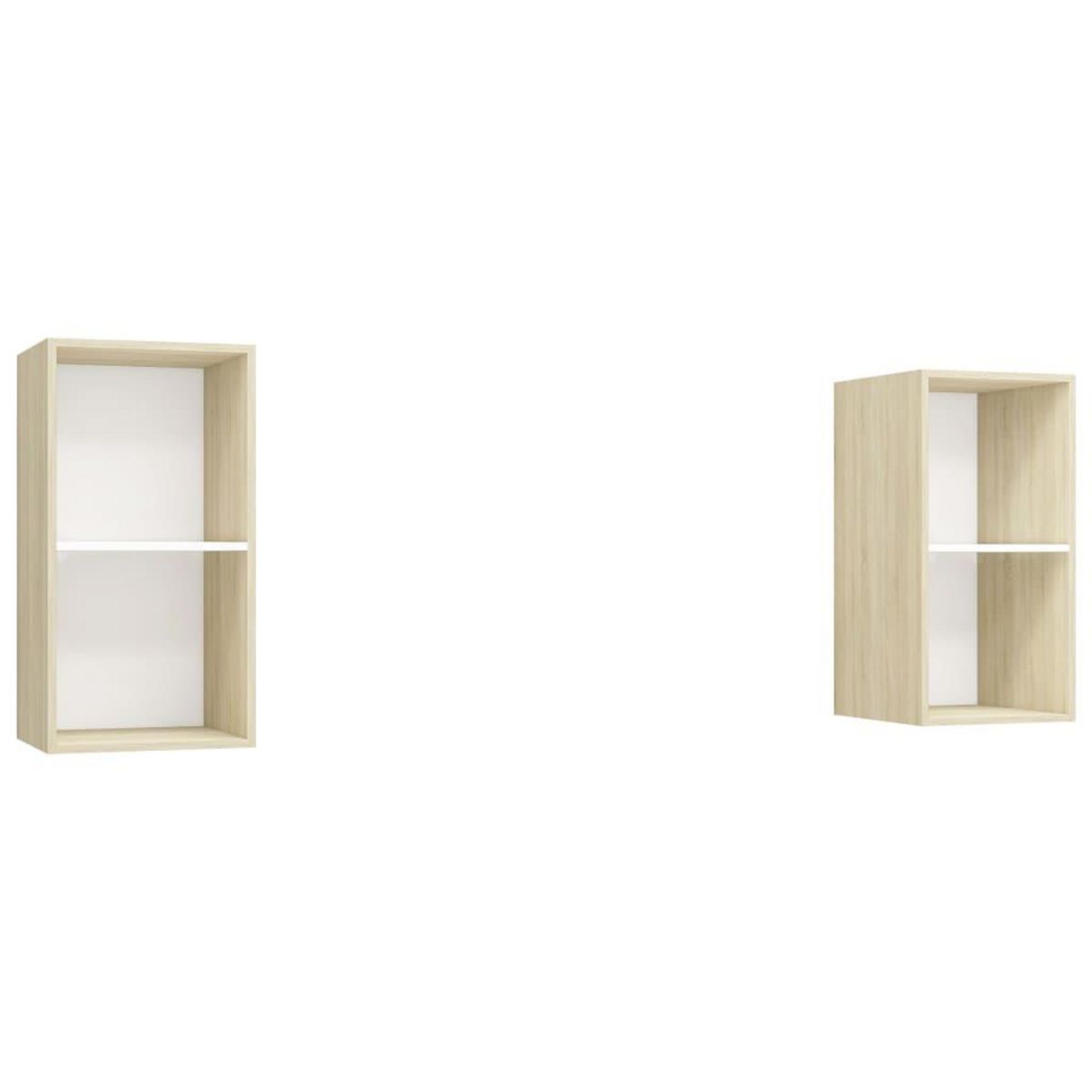 VIDAXL Meubles TV muraux 2 pcs Blanc et chene sonoma Bois d'ingenierie