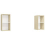 Voir la diapositive 2 : VIDAXL Meubles TV muraux 2 pcs Blanc et chene sonoma Bois d'ingenierie