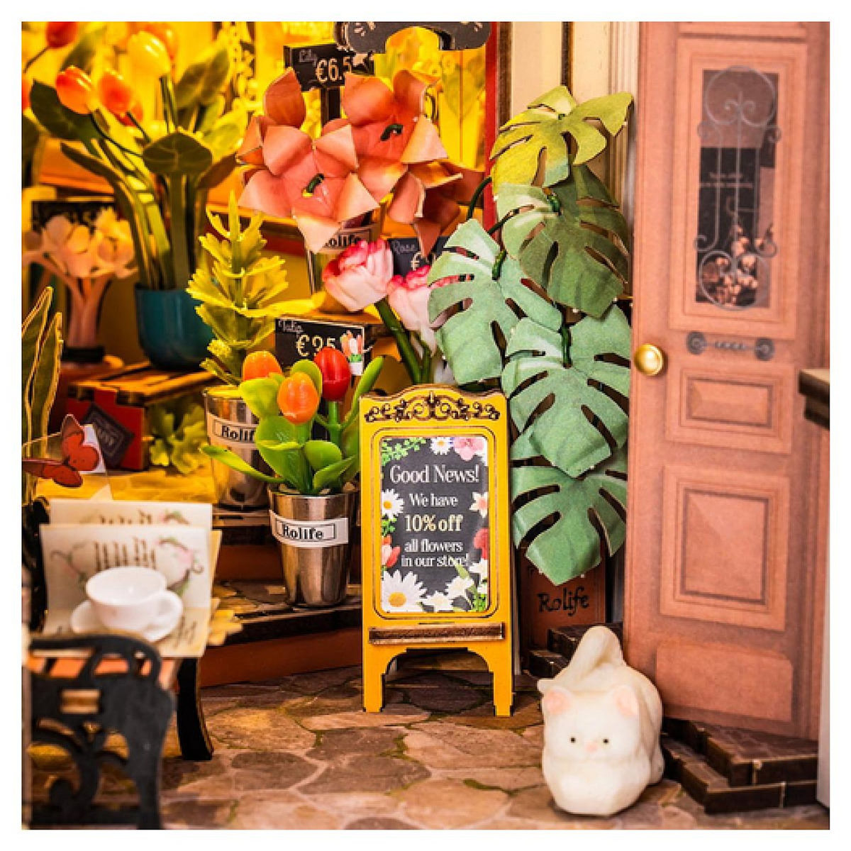 ROBOTIME Serre livre en bois Floral Corner Book Nook